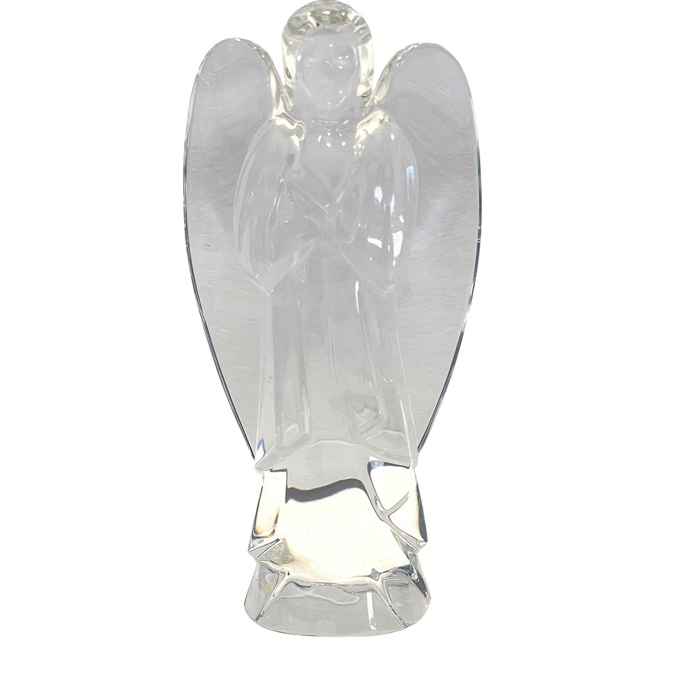 Baccarat Crystal Angel‎ Figurine 6" Clear Lead Crystal France Etched Hallmark
